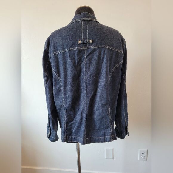Westbound Denim Jean Jacket Dark Wash Trucker Americana Grunge 90s Western XL - Picture 4 of 10